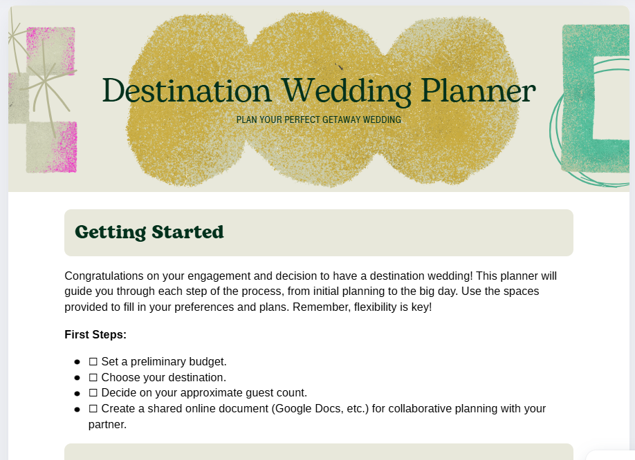 Destination Wedding Planner
