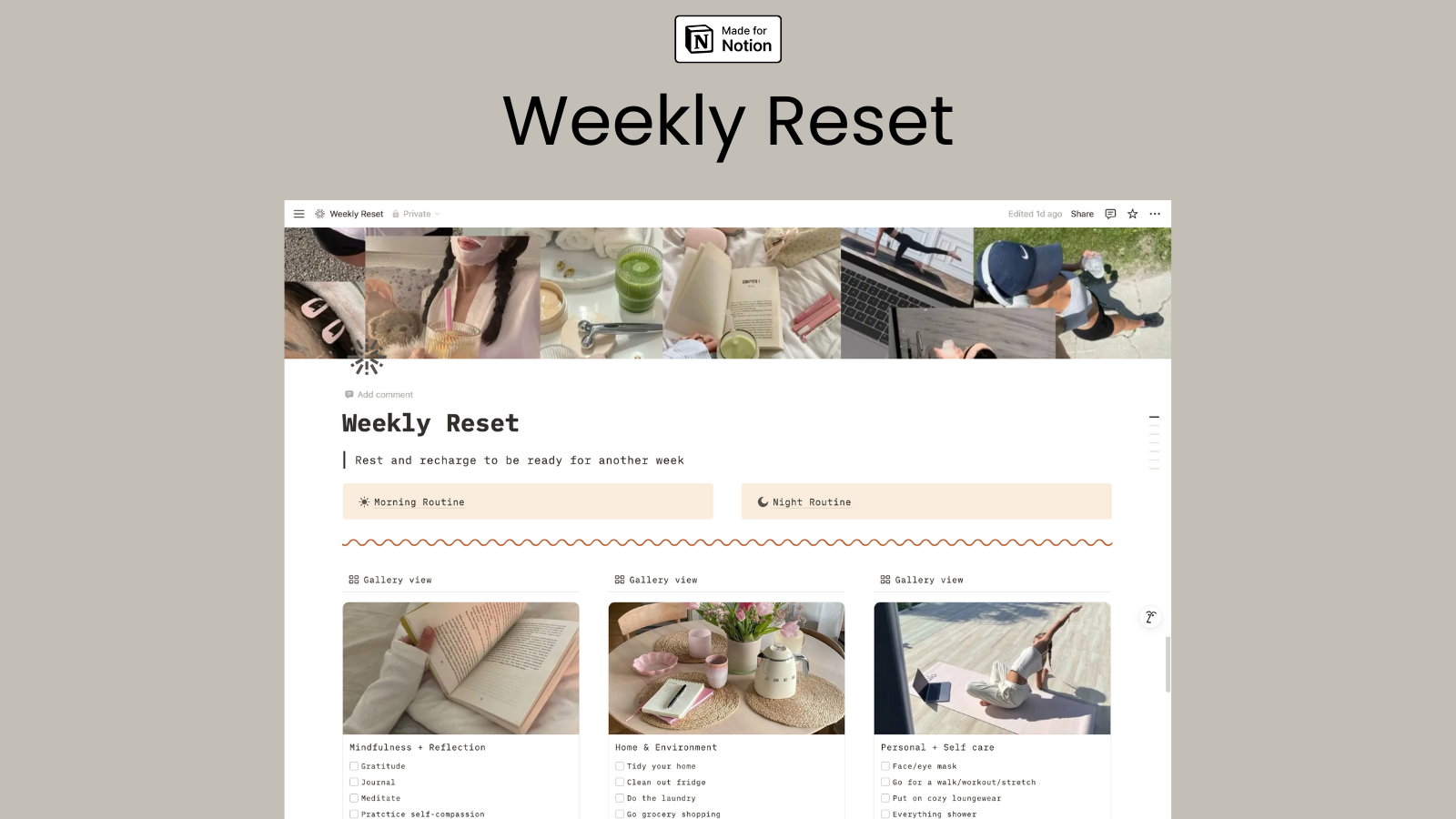 Weekly Reset Planner