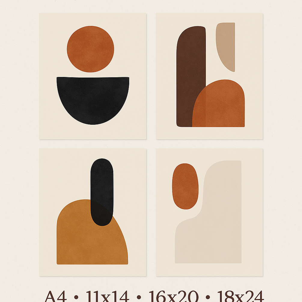 Boho Abstract Wall Art Set