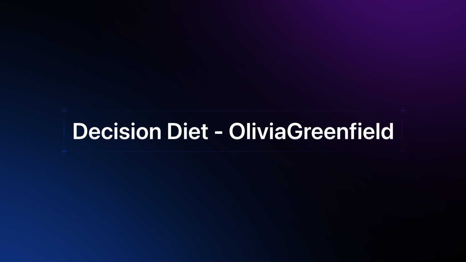 Decision Diet 7-Day Sprint