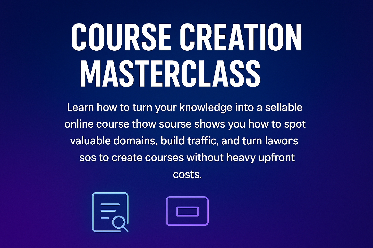Course creation masterclass