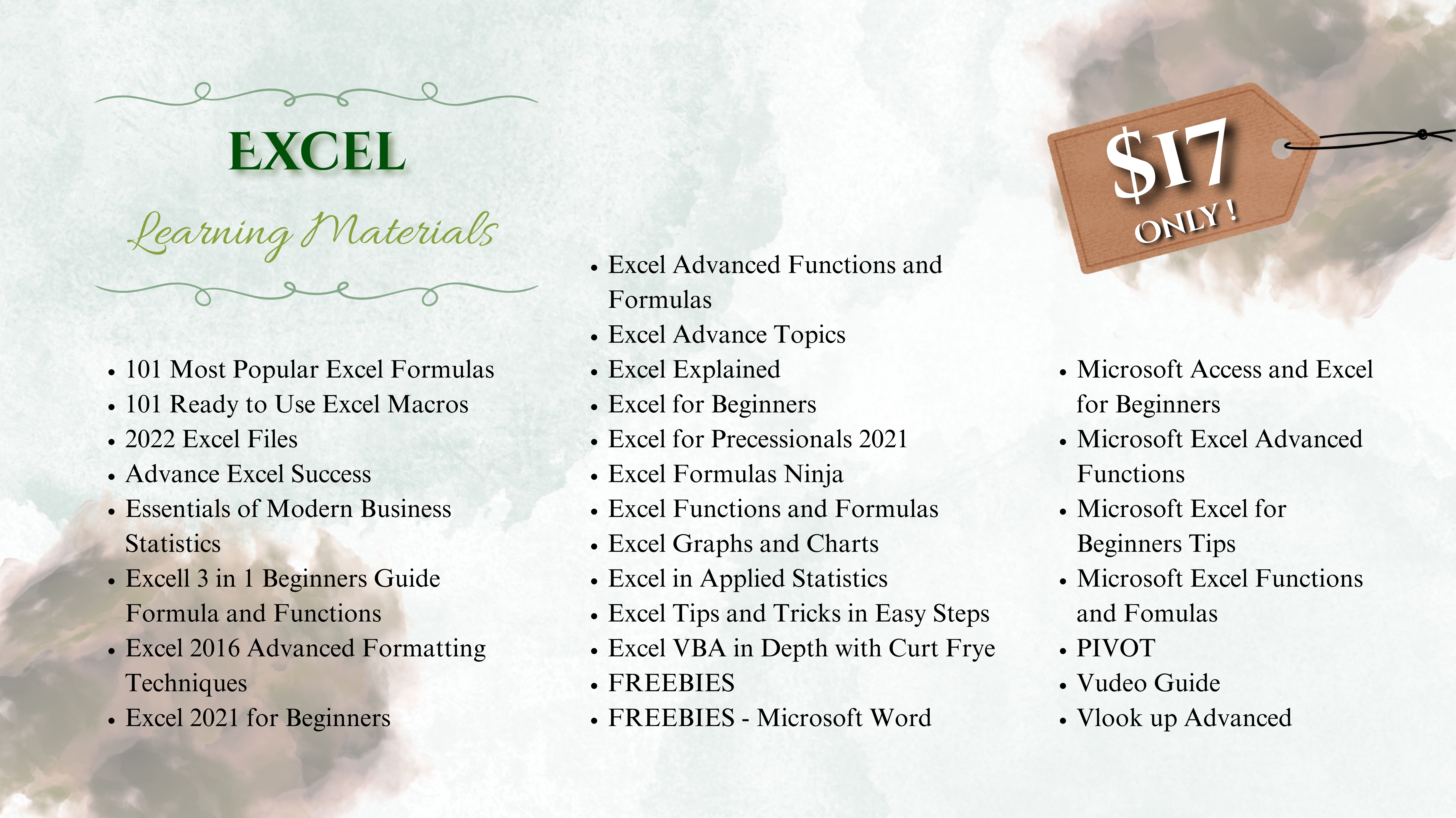 Excel Learning Materials