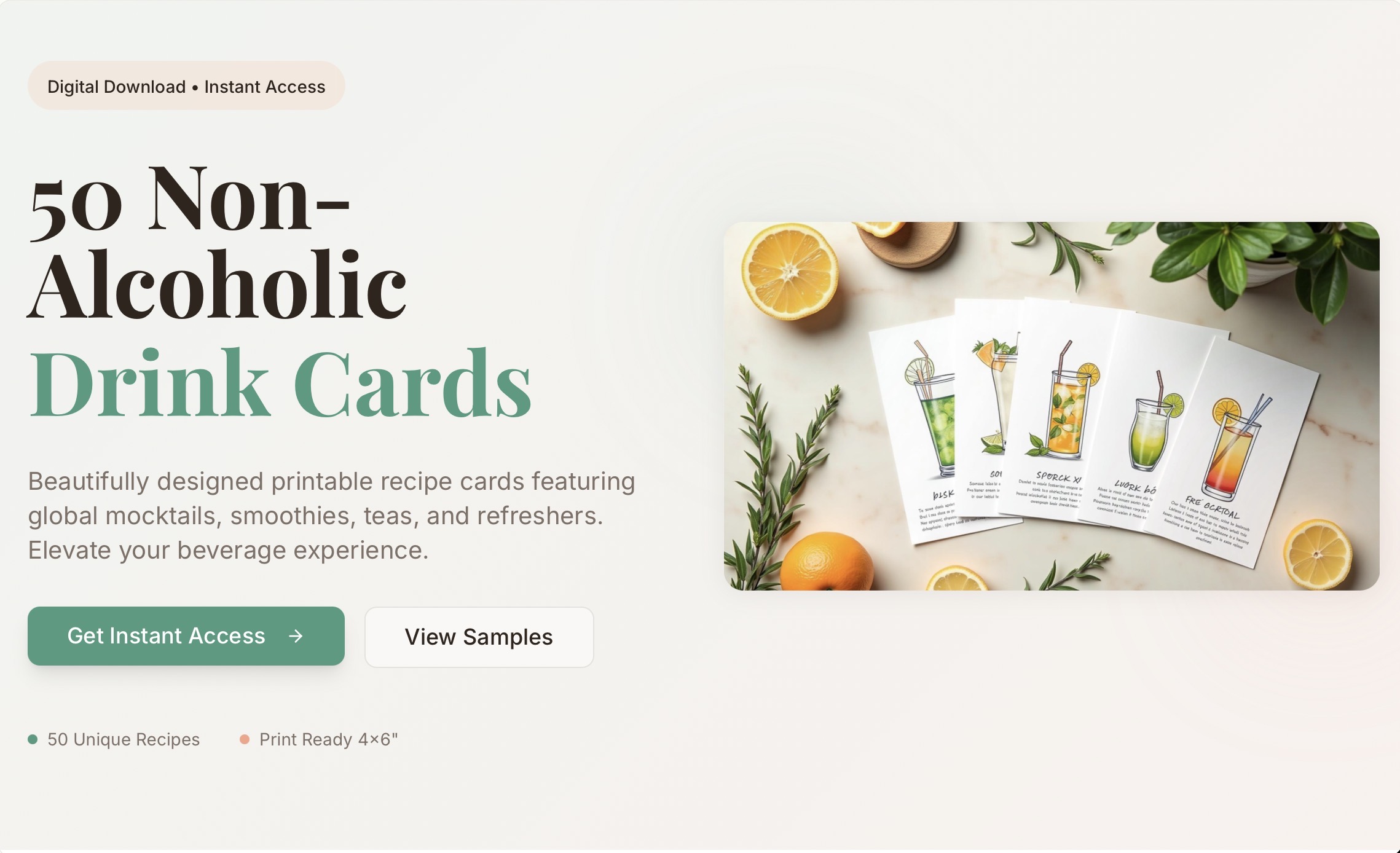 50 Non-Alcoholic Drink Cards