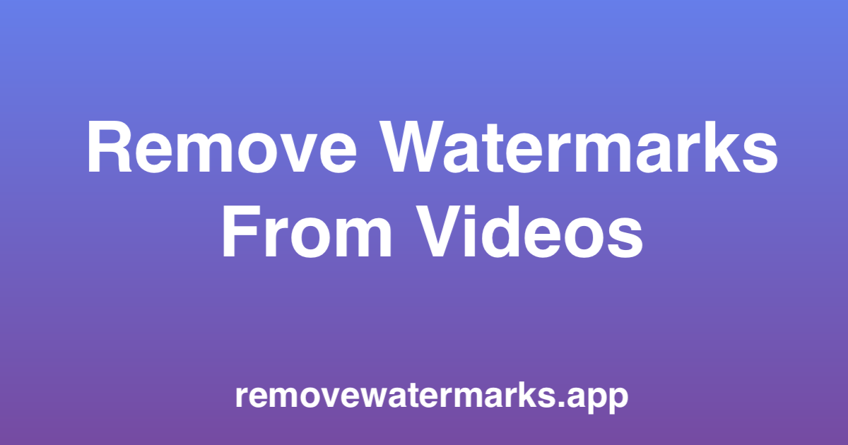 Sora Watermark Remover