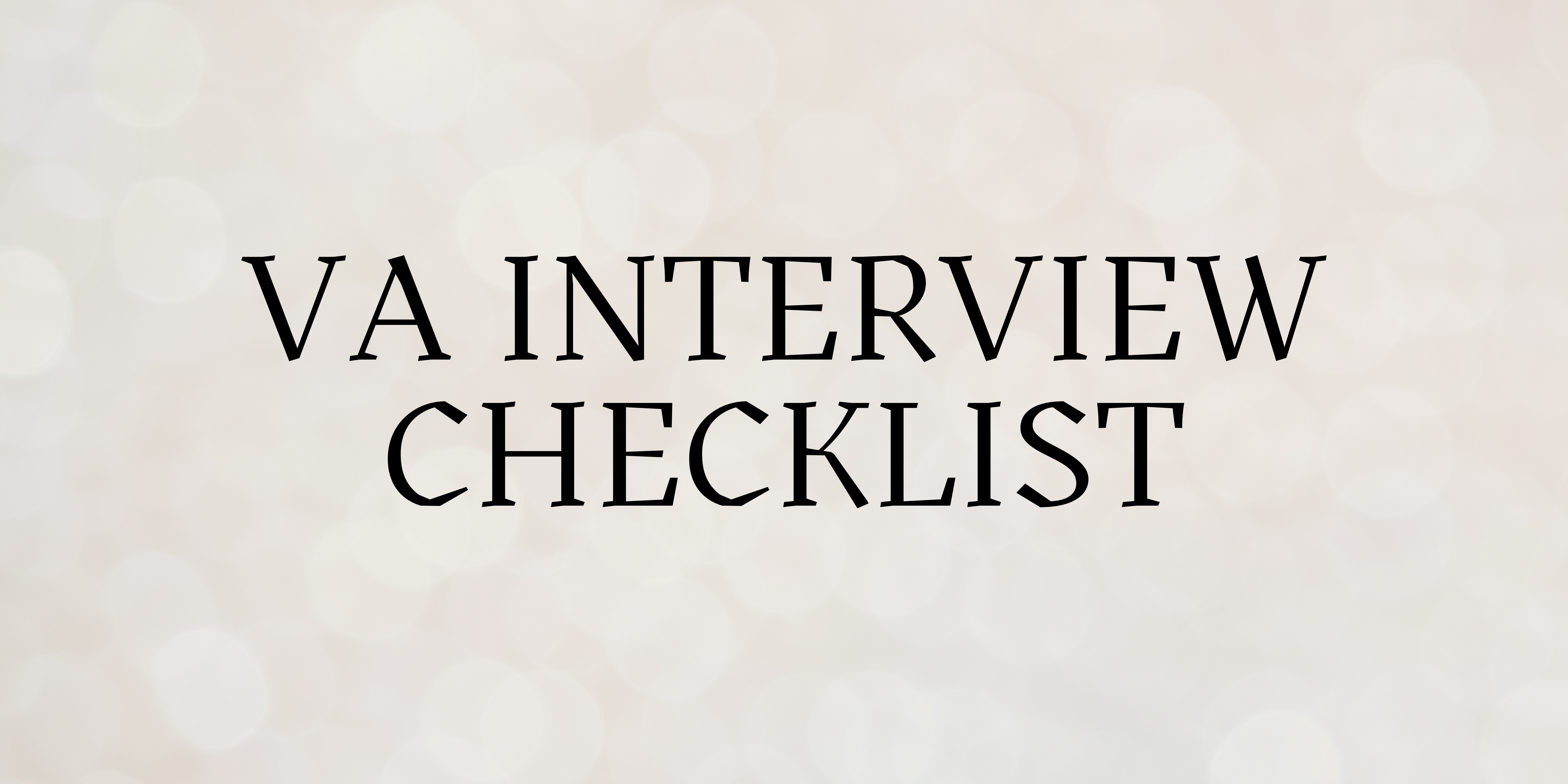 VA Interview Timer Checklist