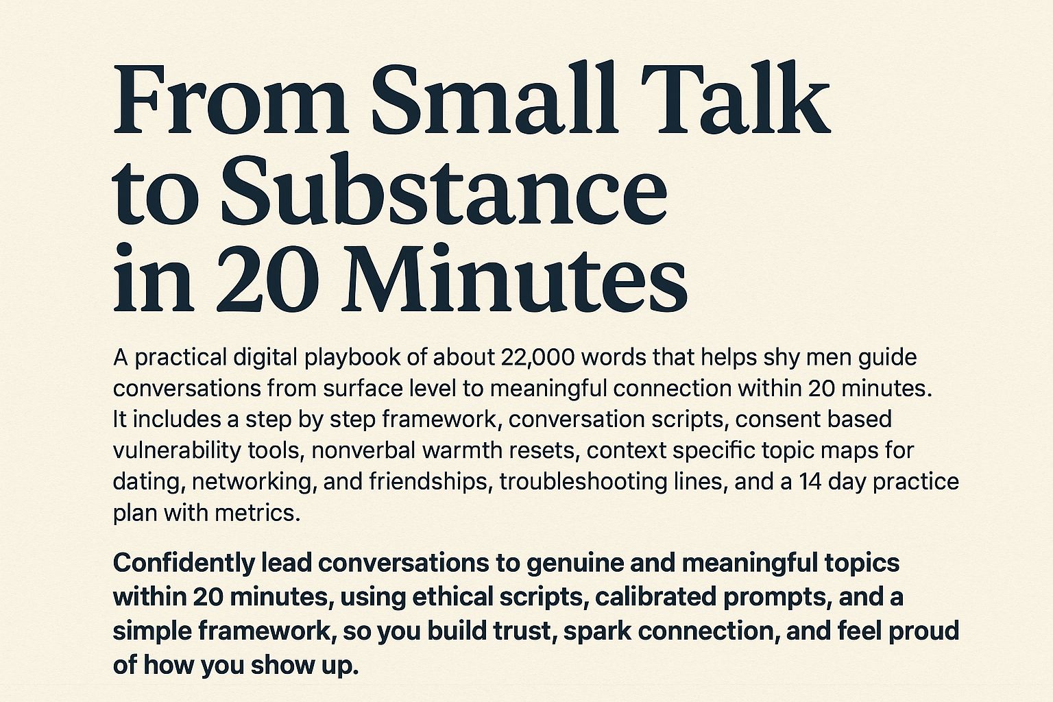 From small talk to substance