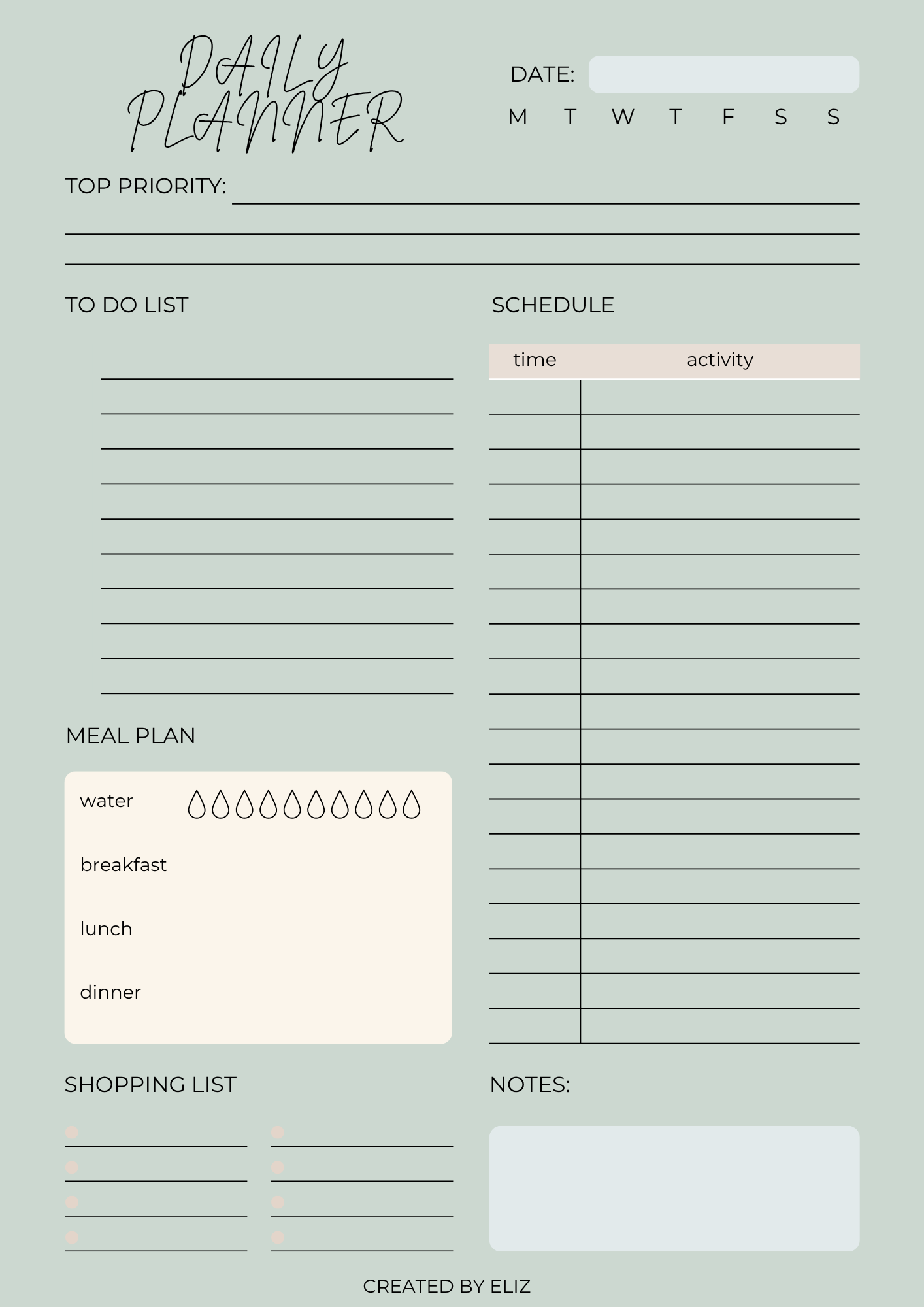 DAILY PLANNER