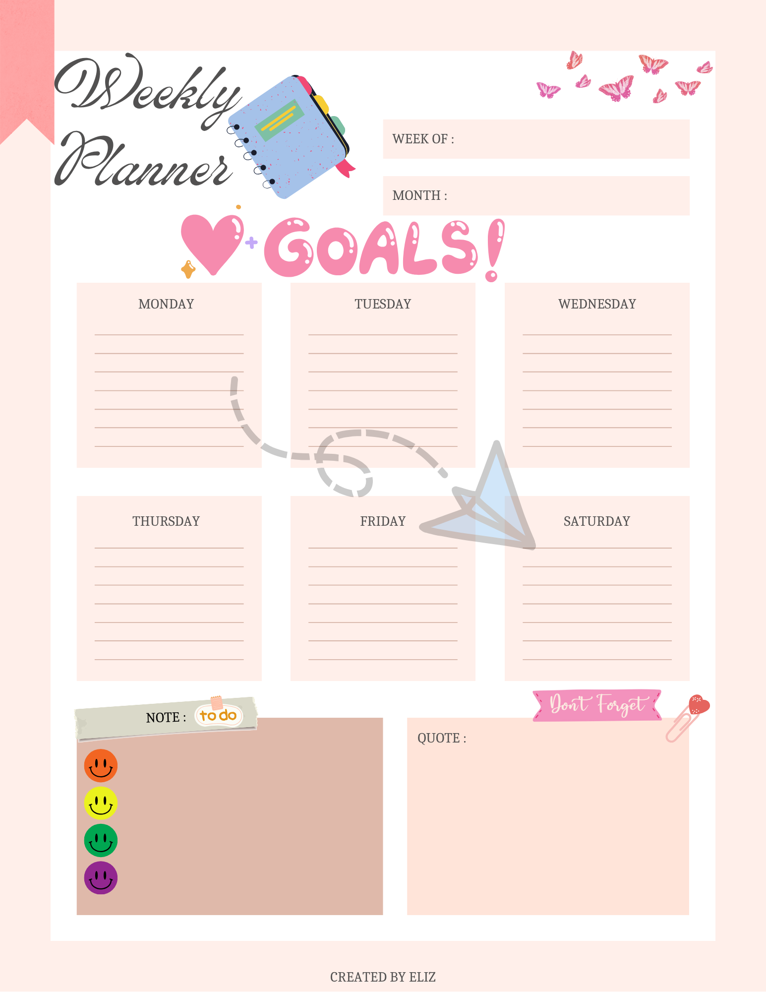 WEEKLY PLANNER