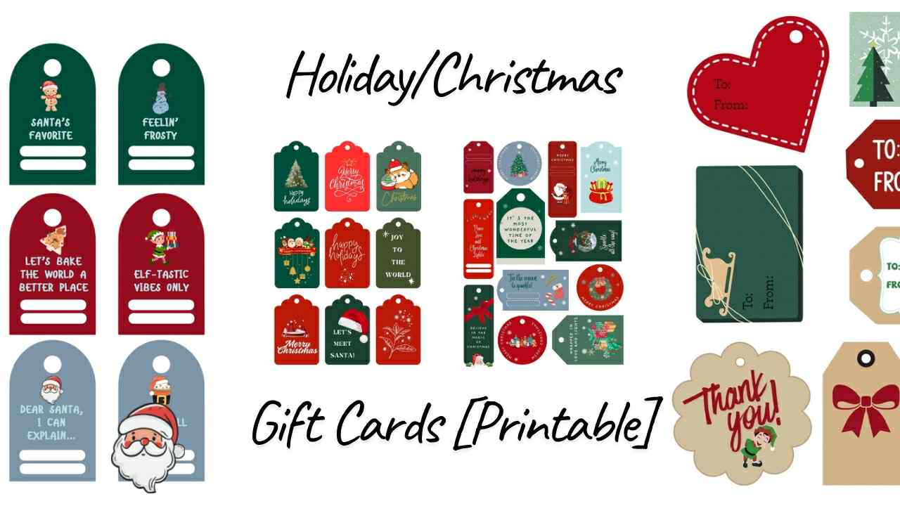 Printable Holiday Gift Cards