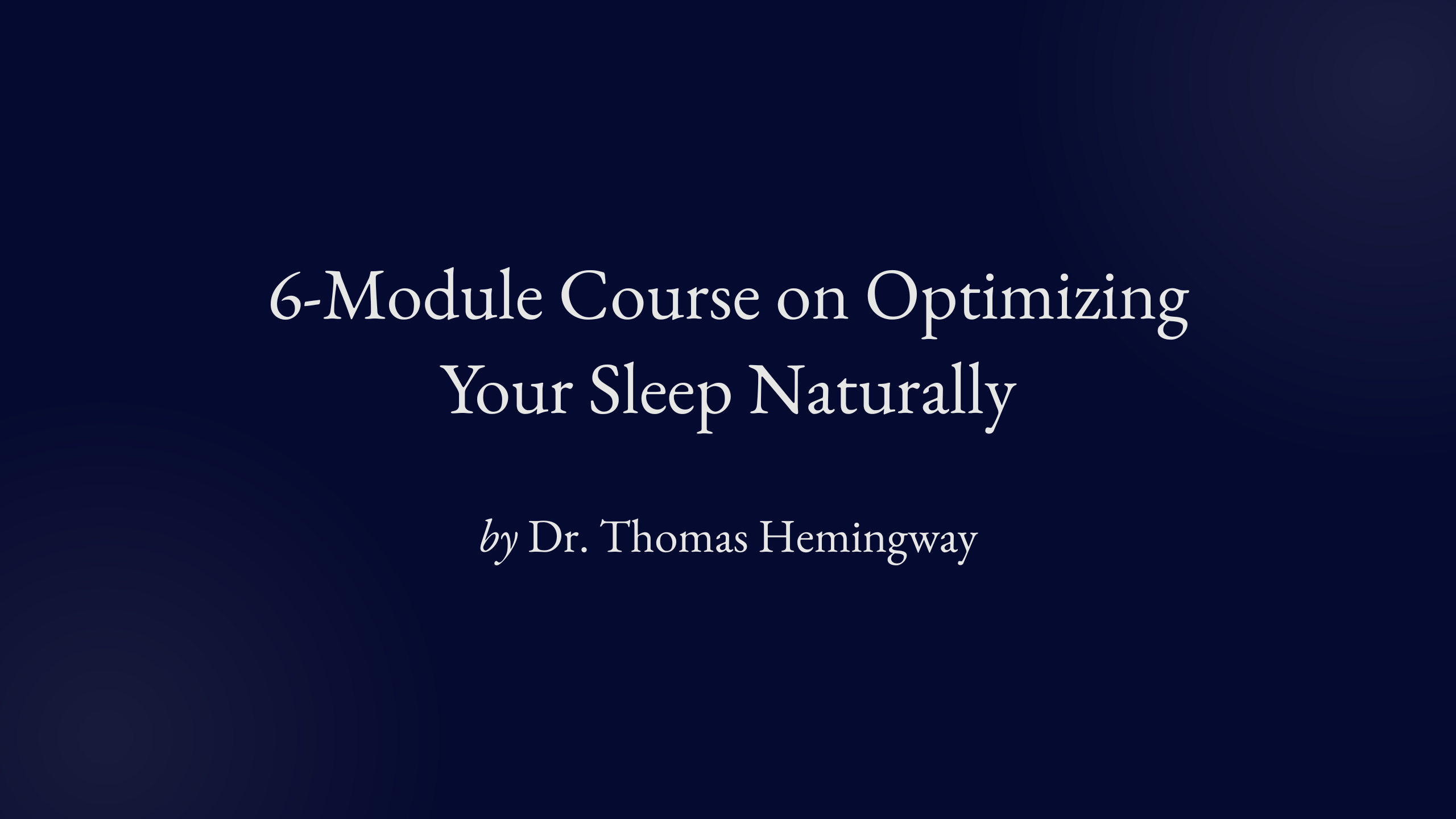 Sleep Optimization