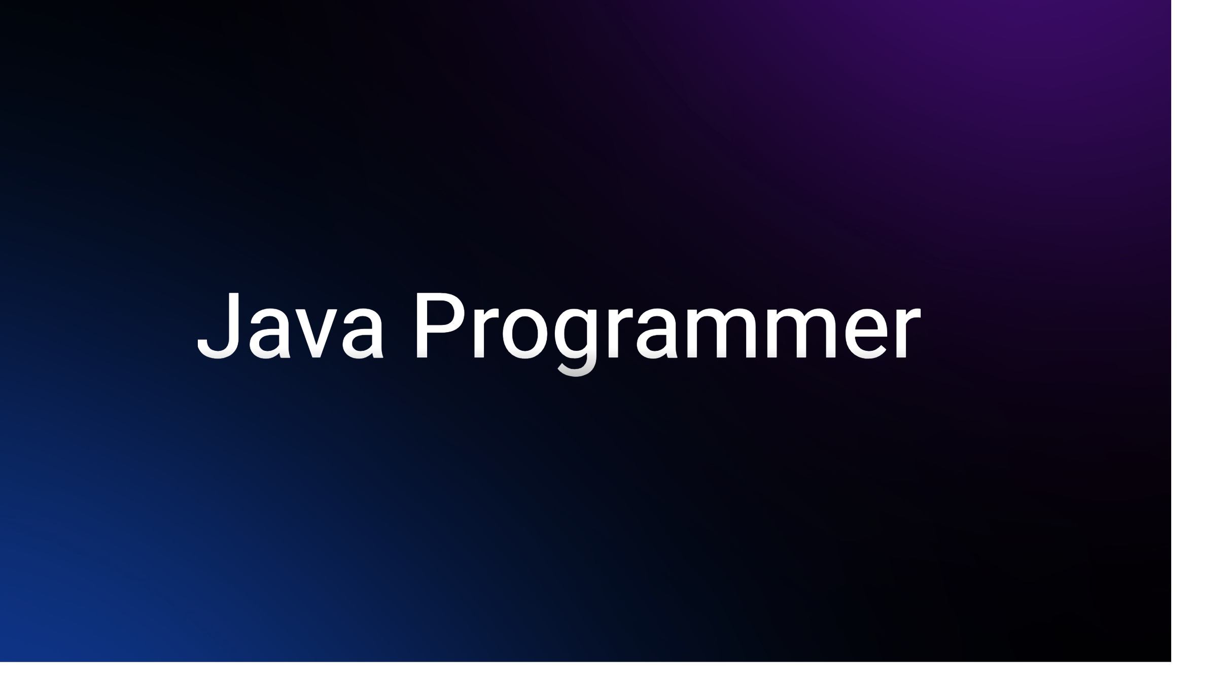 JAVA Programming Language 