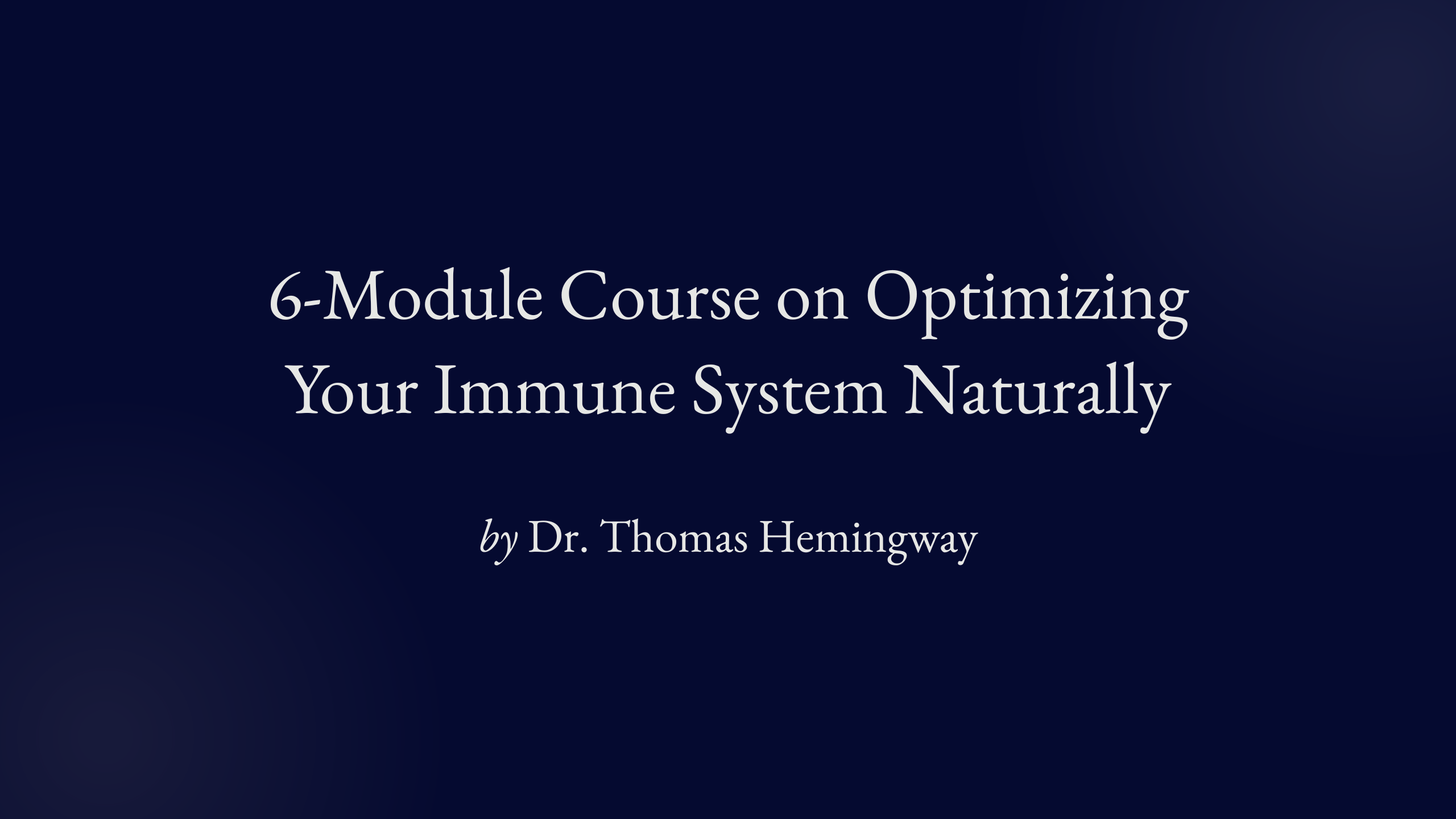 Optimizing Your Immune System