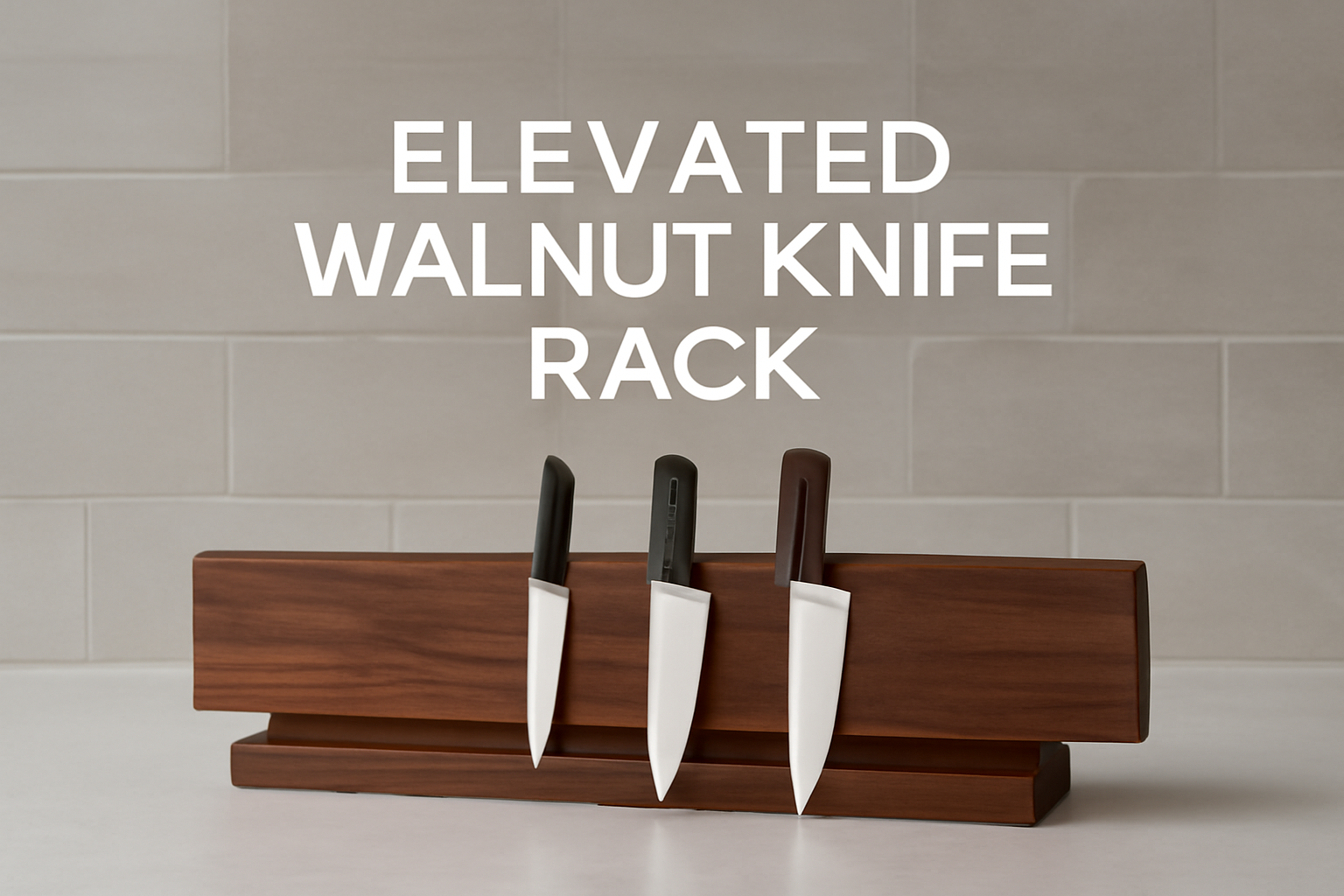 Elevated Walnut Knife Rack