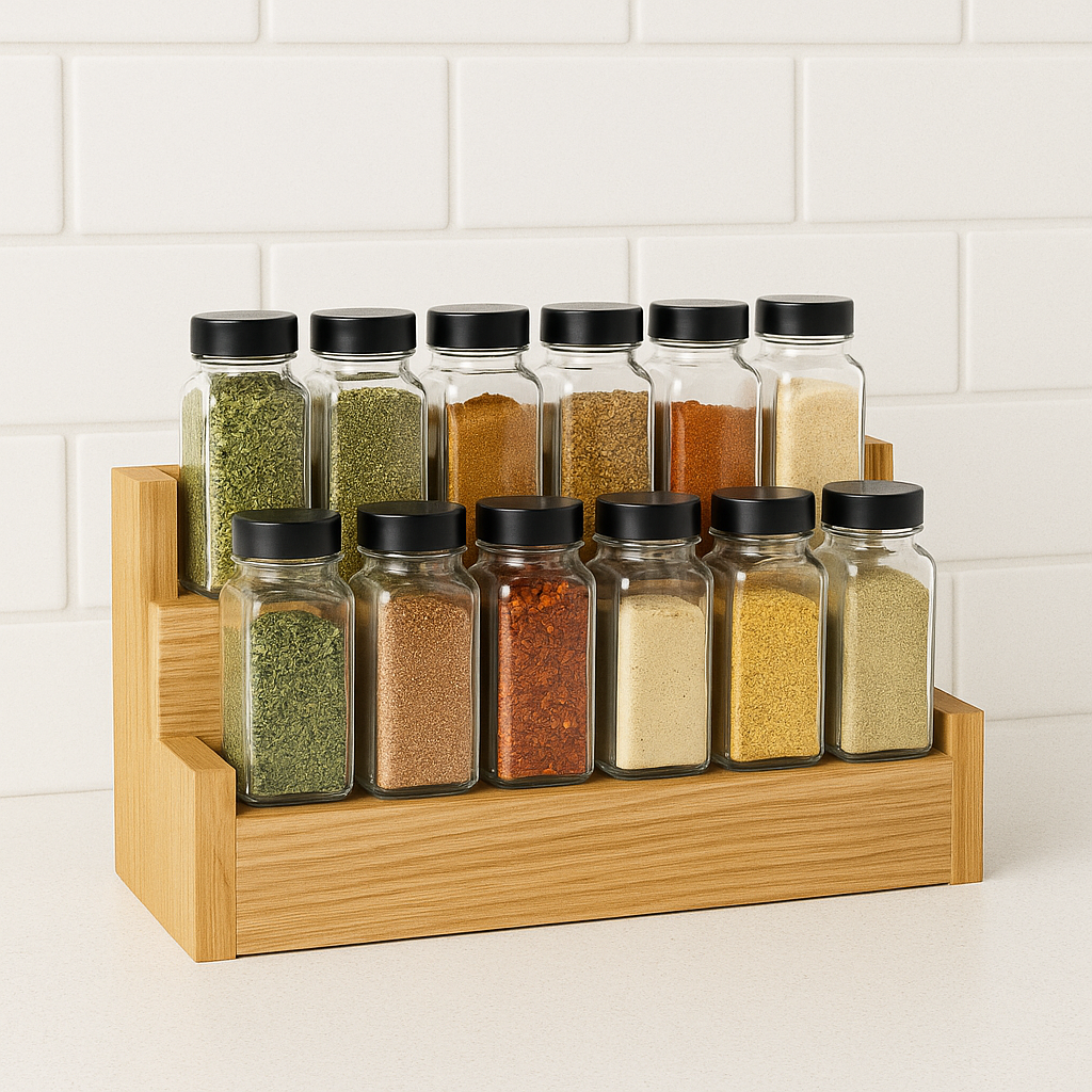 Elevated Oak Spice Rack