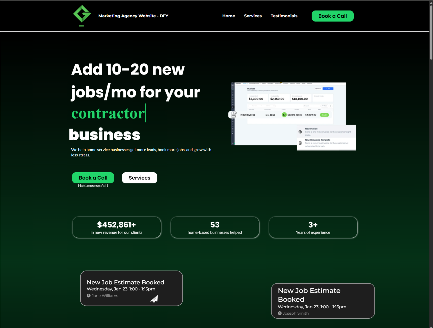 Marketing Agency Website Snaps
