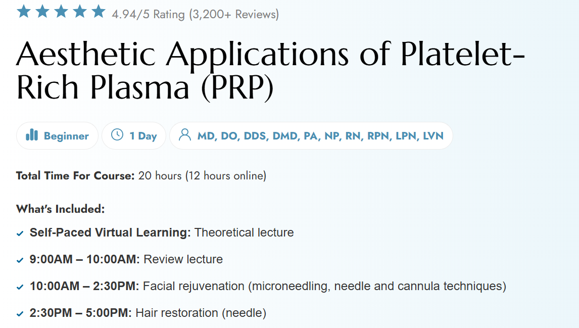 Aesthetic PRP Training
