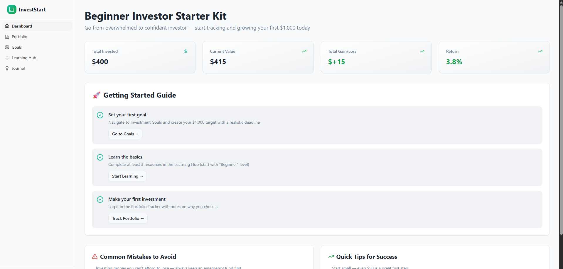 Beginner investor starter kit