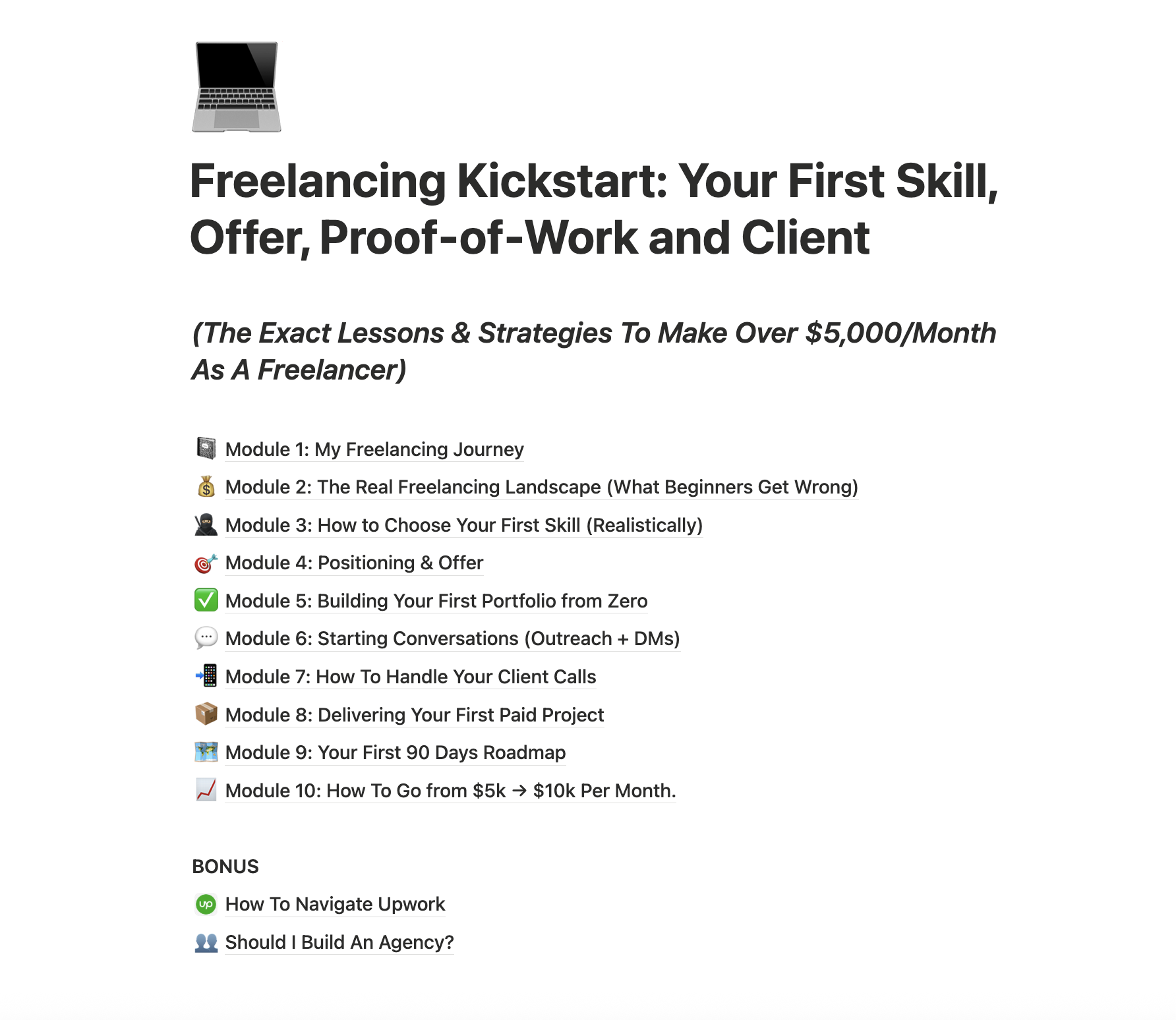 Freelancing Kickstart