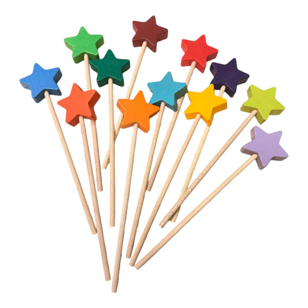 Wooden Star Wand Set (12 PCS)