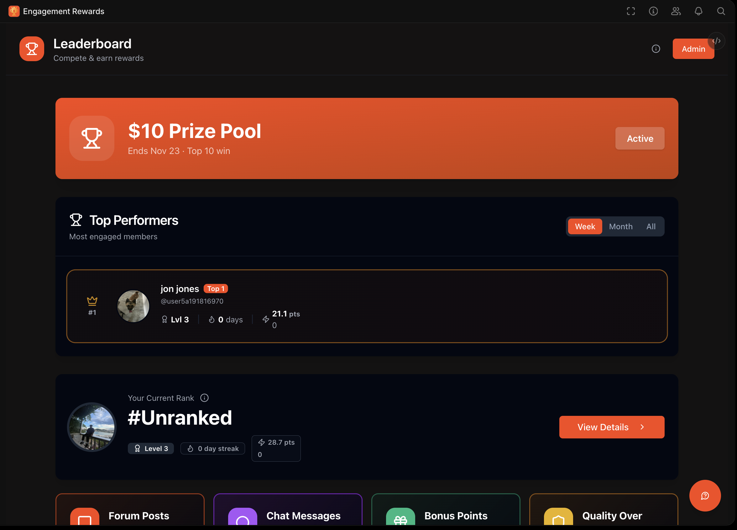 Engagement Leaderboard