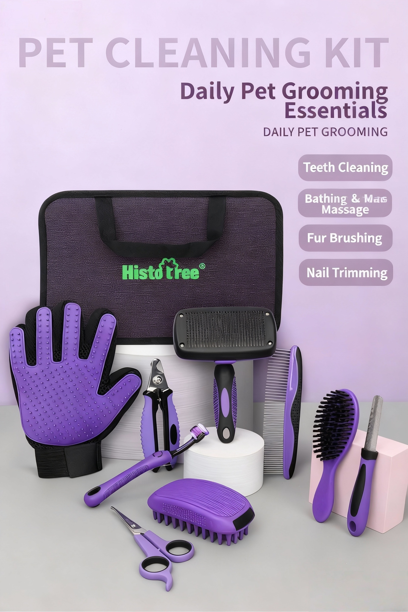 Pet grooming comb set