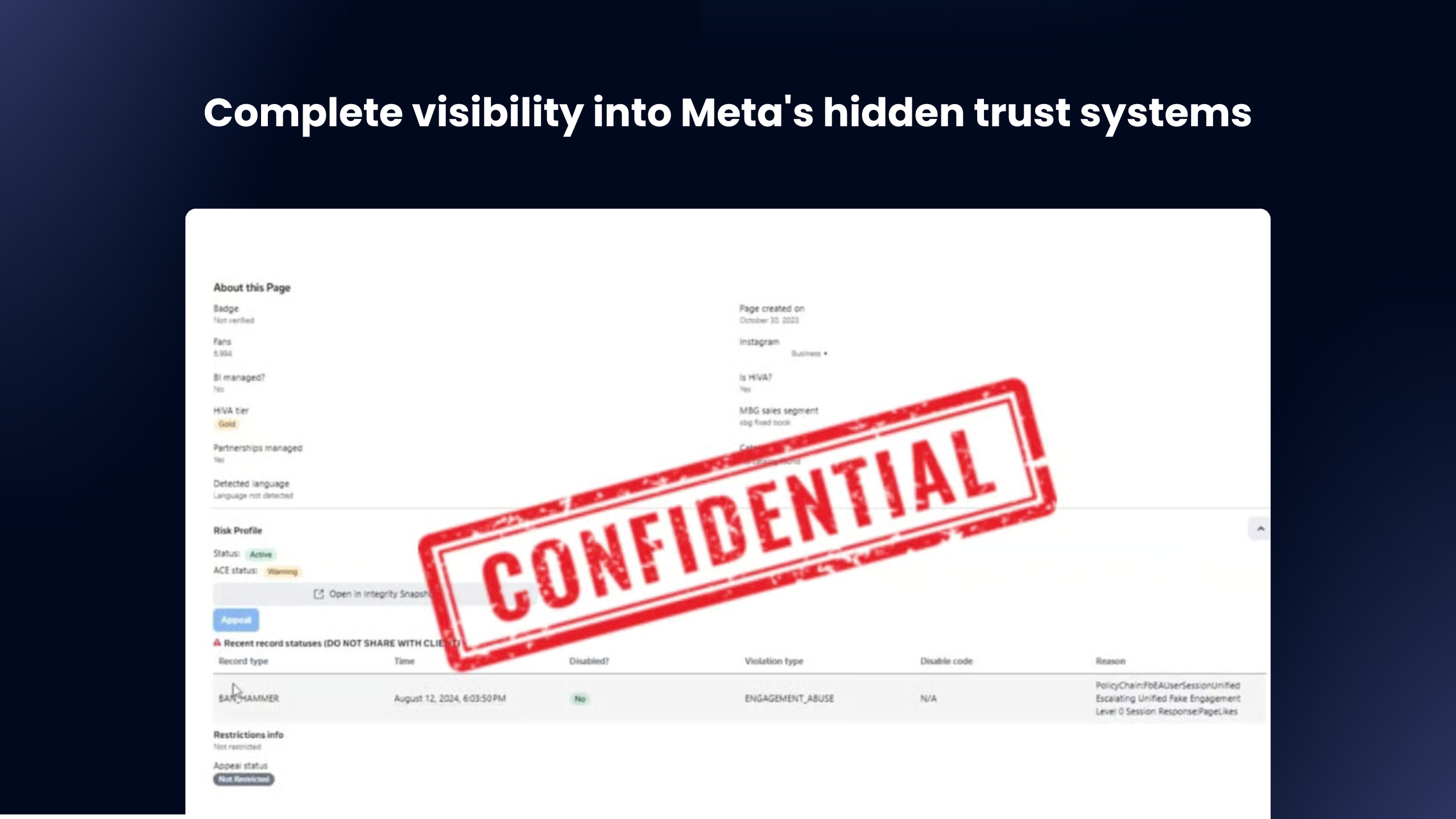 1 Asset - Meta Health Assessment