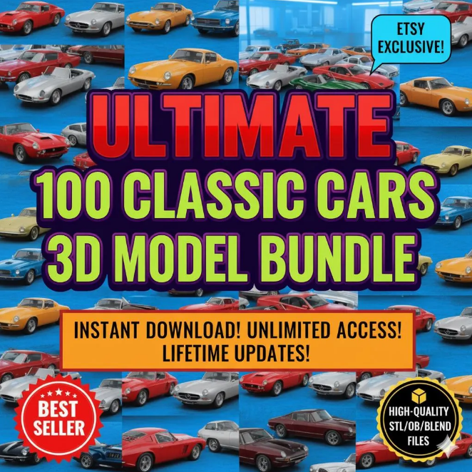 100 Classic Car 3D Model 