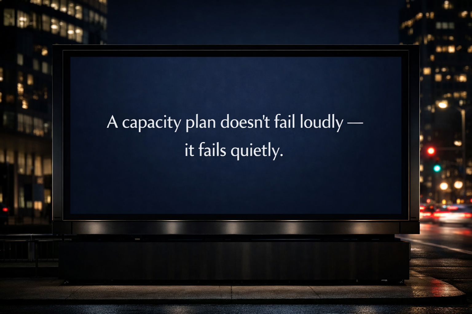 Capacity Plan “Quiet Failure” 