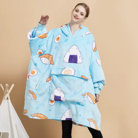 Wearable blanket hoodie