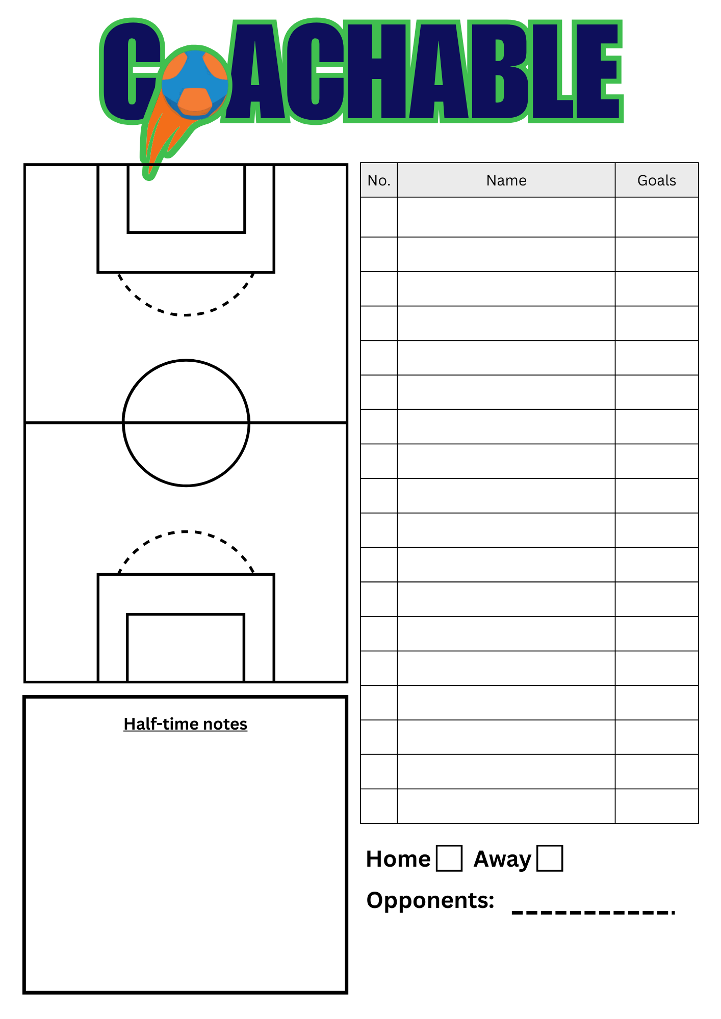 Match day template