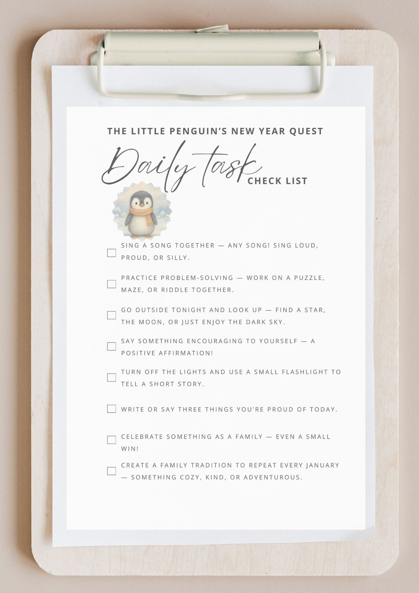FREE Penguin Daily Checklist