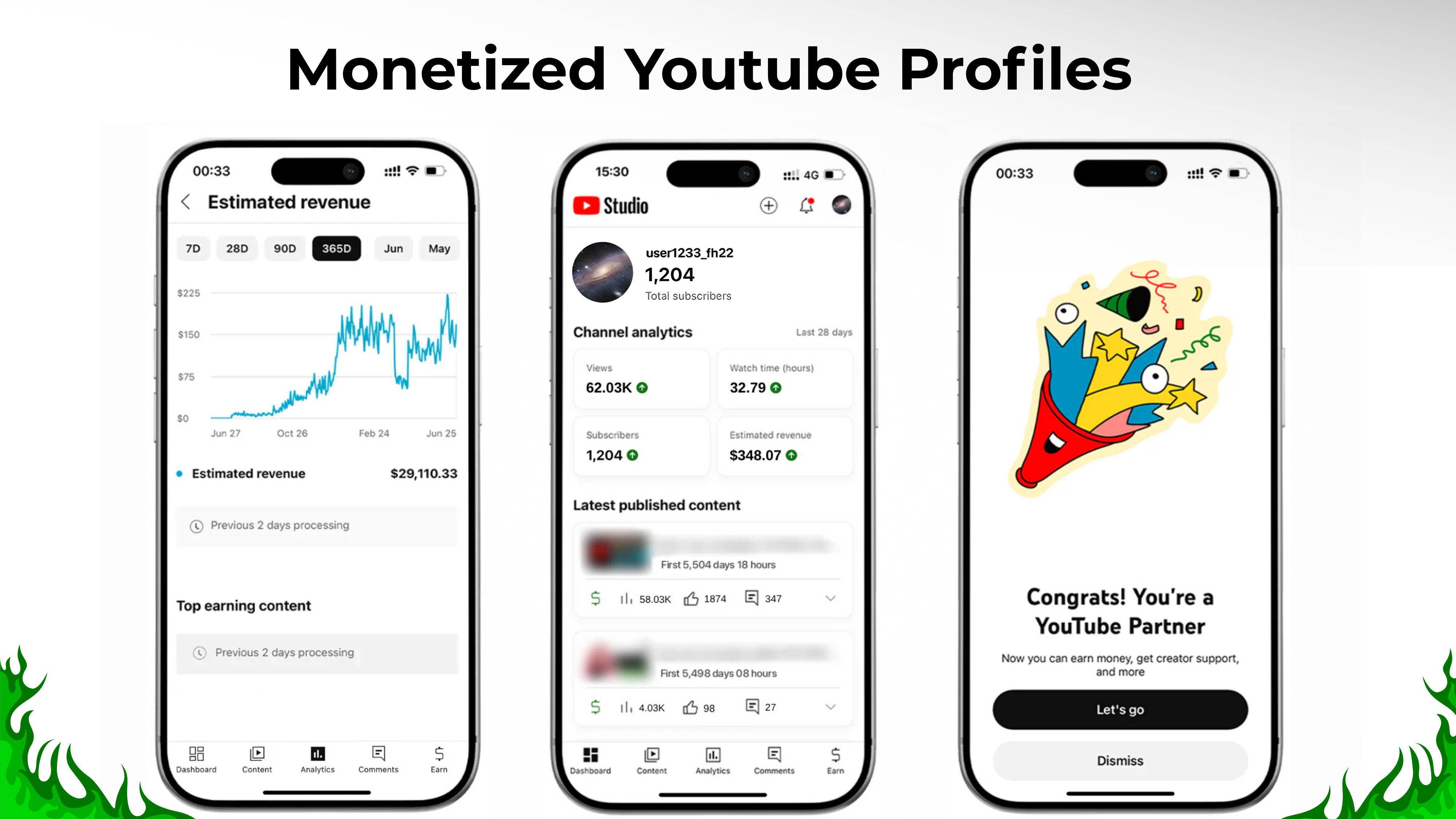 Monetized YouTube Profile