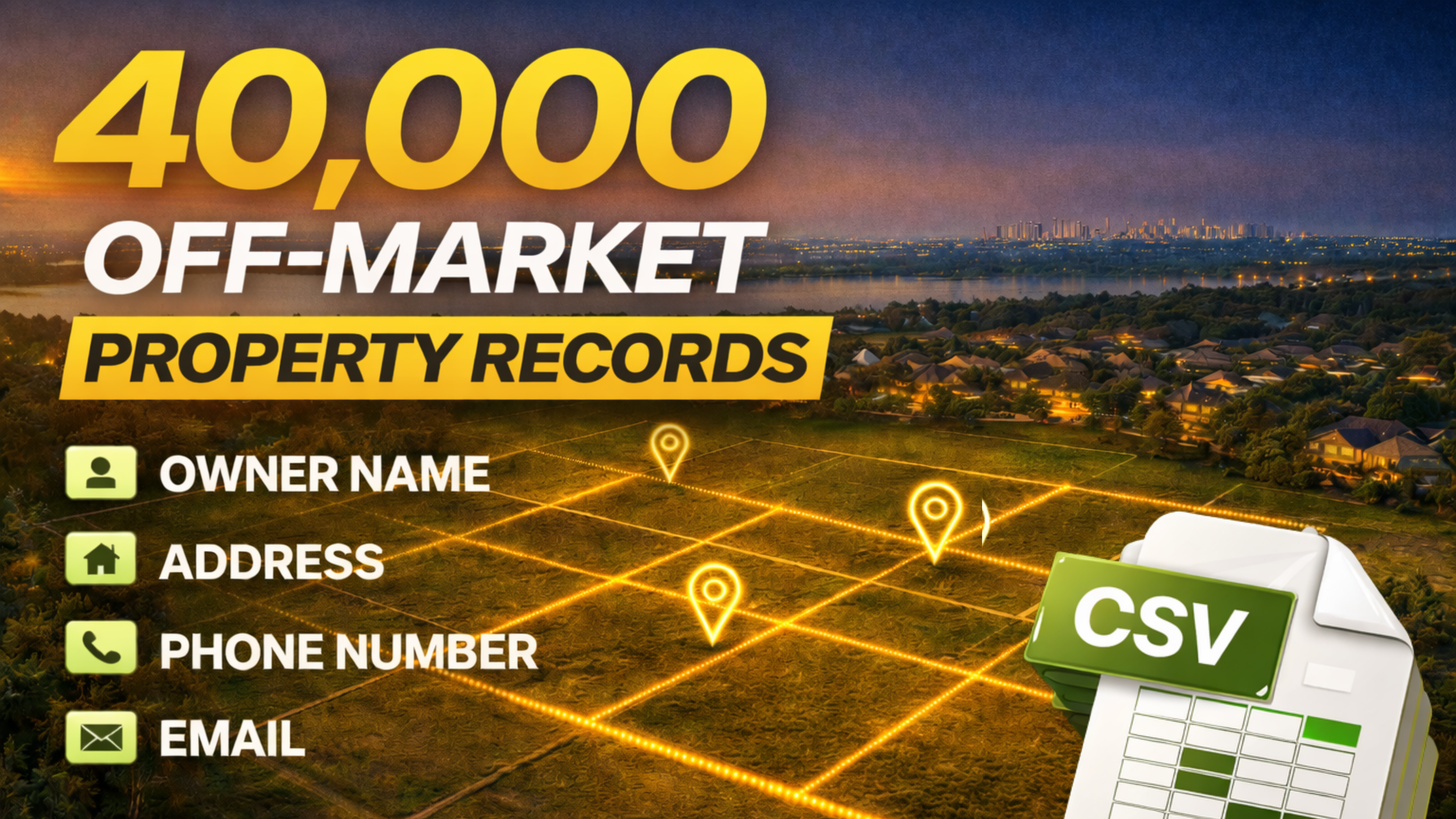 40,000 Off-Market Leads
