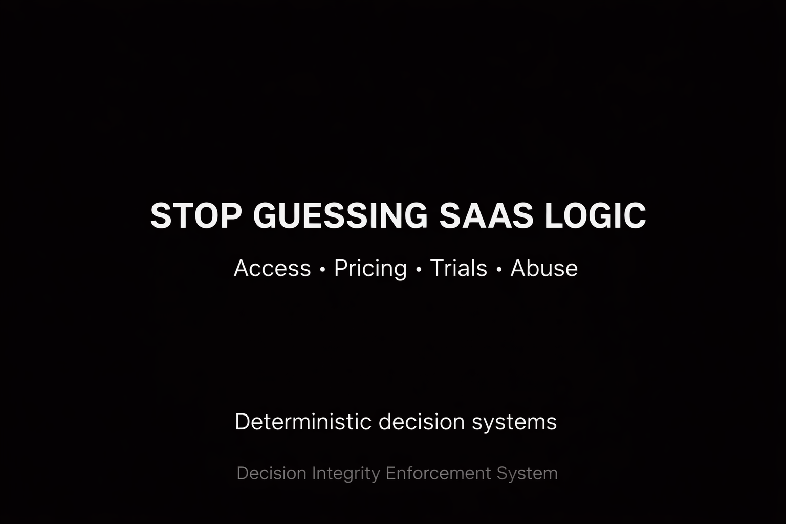 SaaS Decision Logic Kit