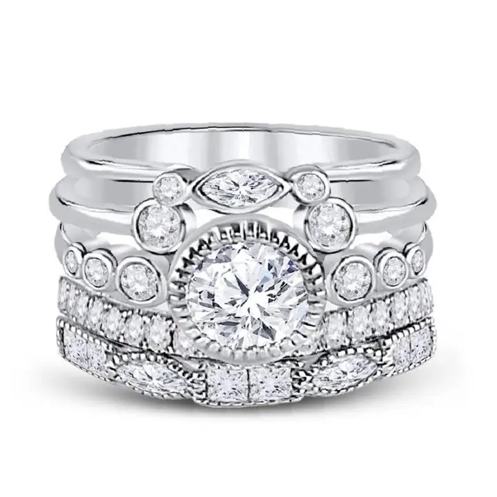 Five Band Set Stackable Cz Rin