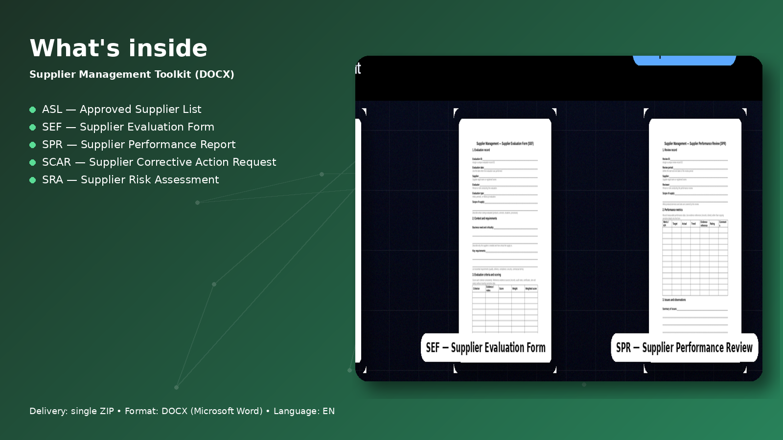 Supplier Management Toolkit