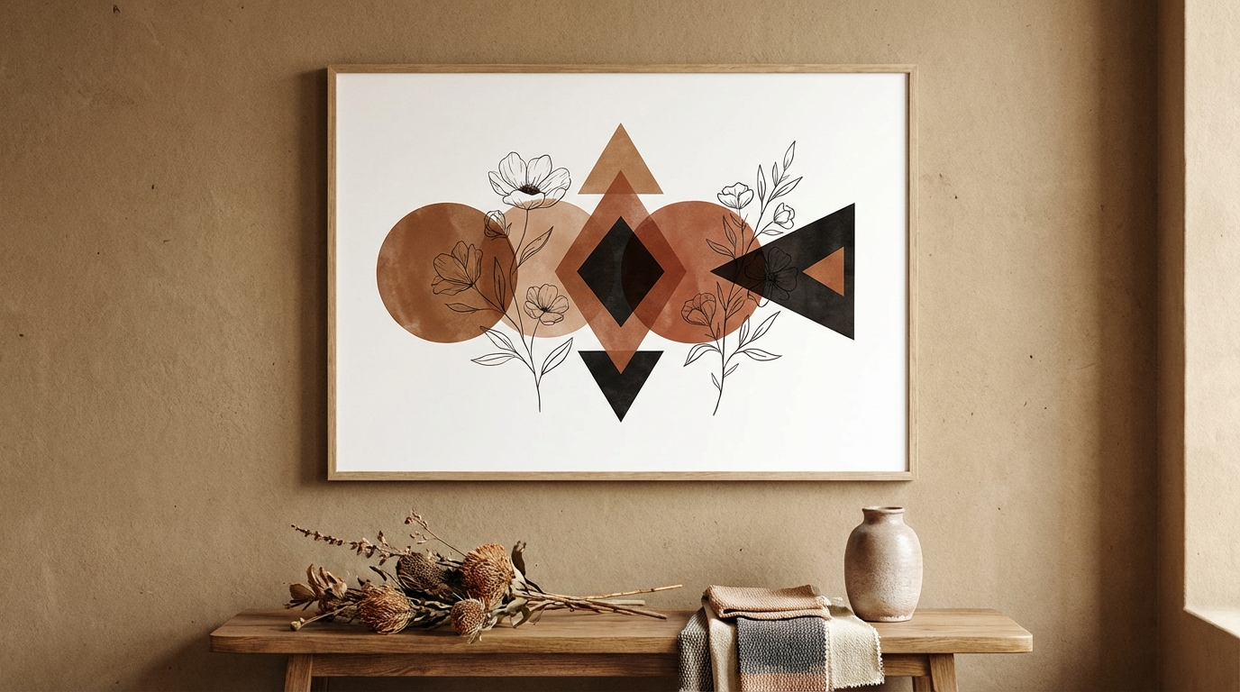 Geometric Floral Wall Art