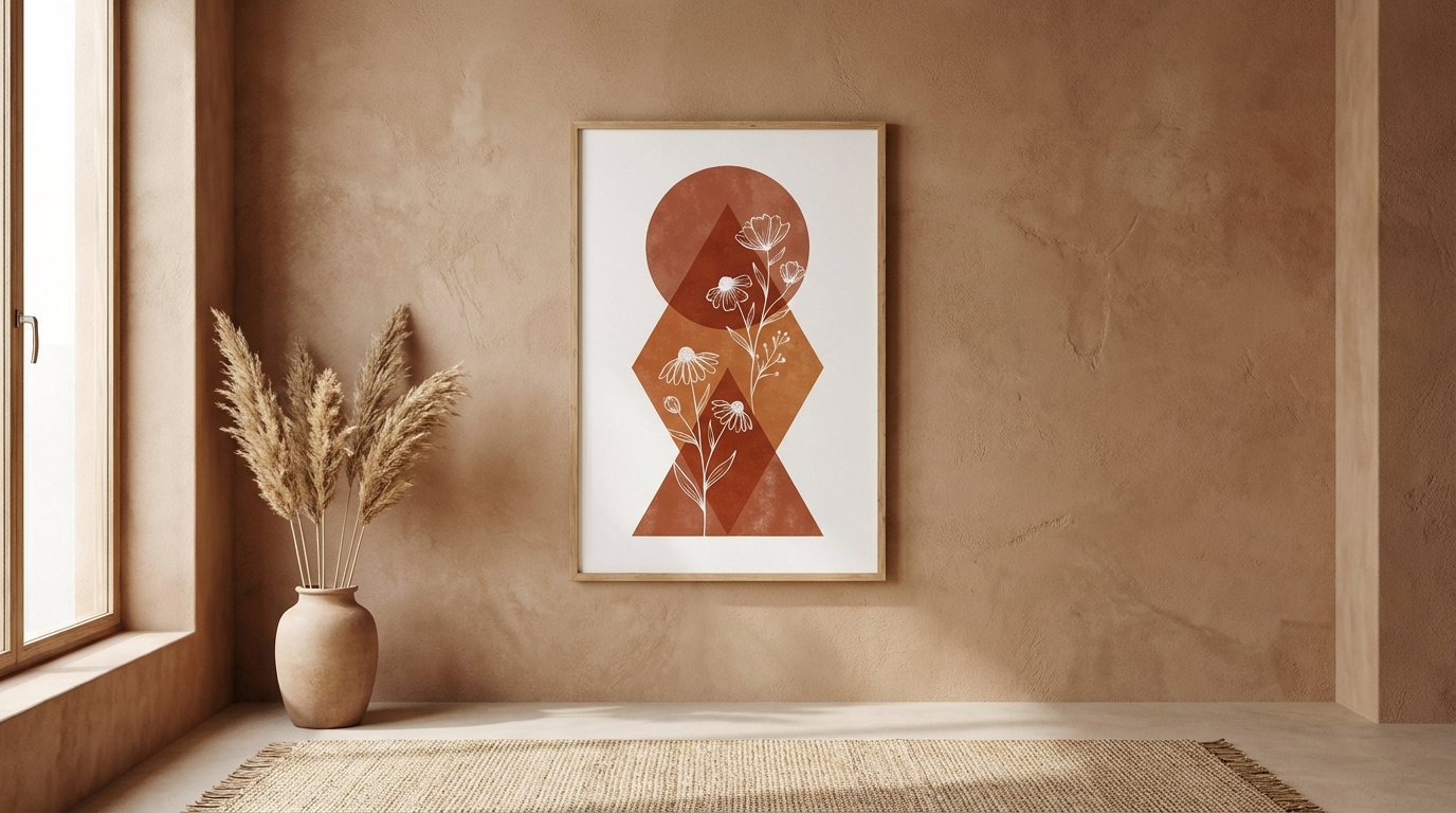 Geometric Floral — Terracotta
