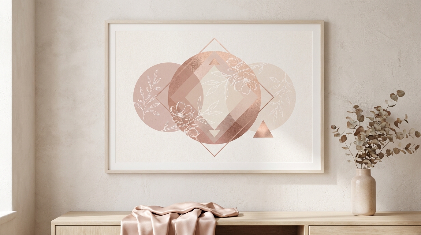 Geometric Floral — Blush Pink