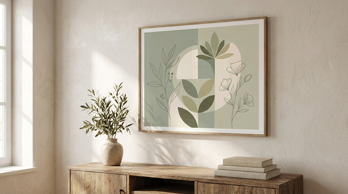 Geometric Floral — Sage Green