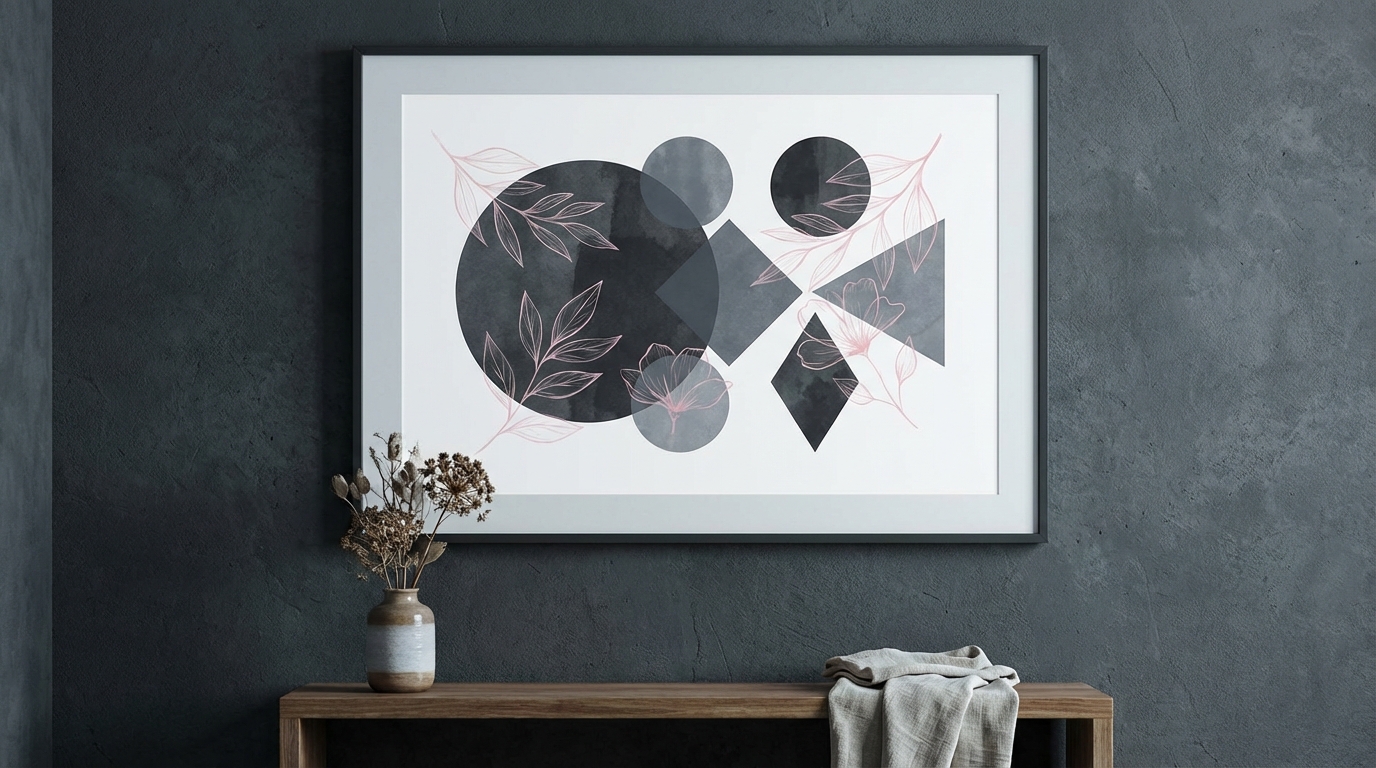 Geometric Floral — Charcoal