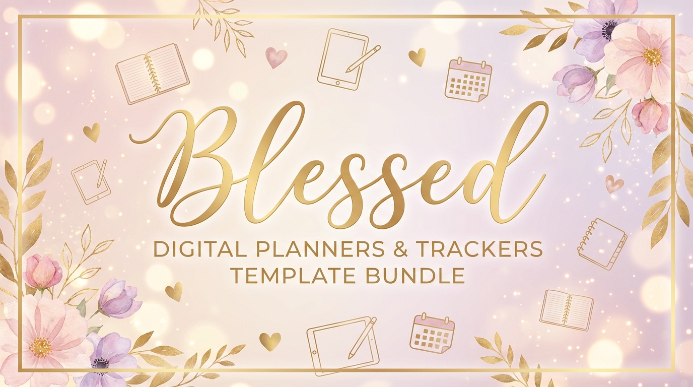 Digital Planners & Trackers Template Bundle