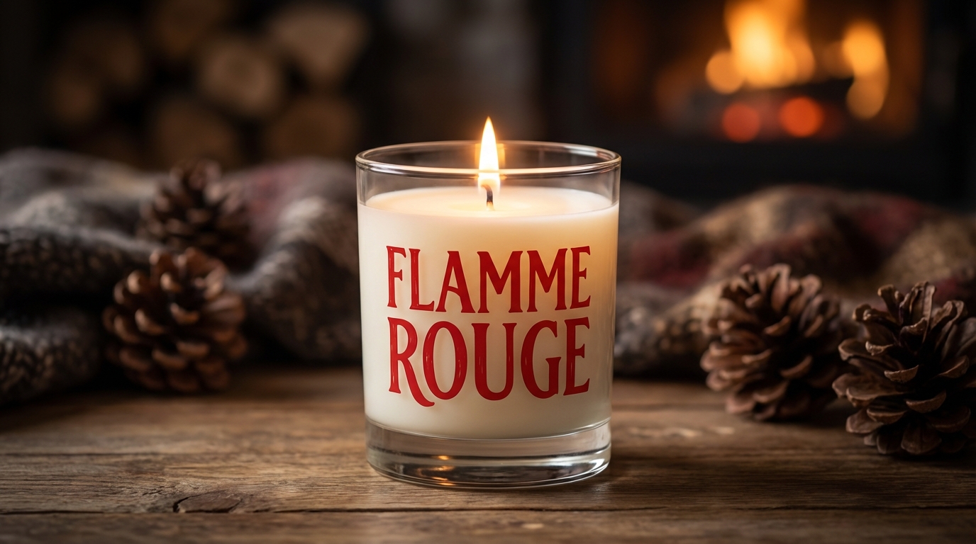 Red Logo Typography Candle 11oz | Scented Glass Candle