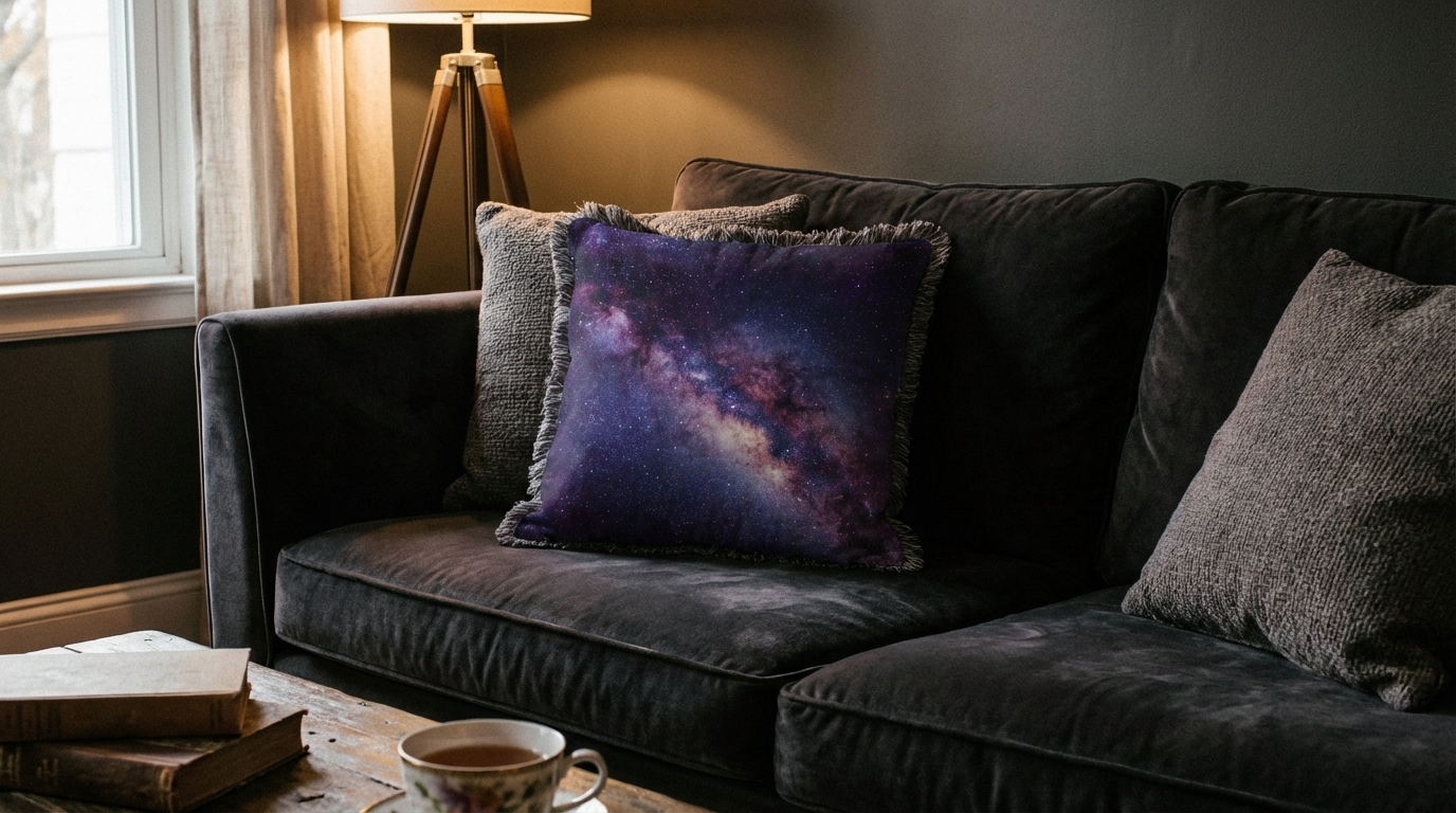 Galaxy Nebula and Milky Way Throw Pillow | Space Stars Astronaut Decor