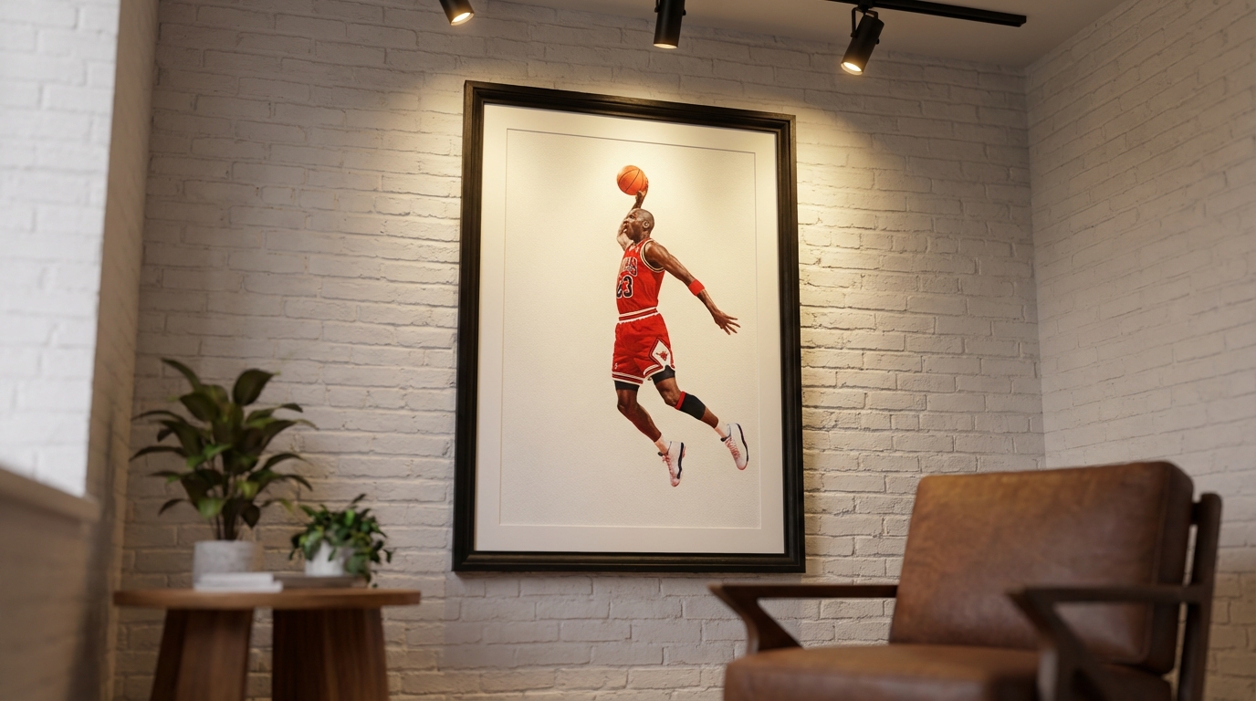 Michael Jordan Dunk Poster | Matte Vertical Basketball Legend Print