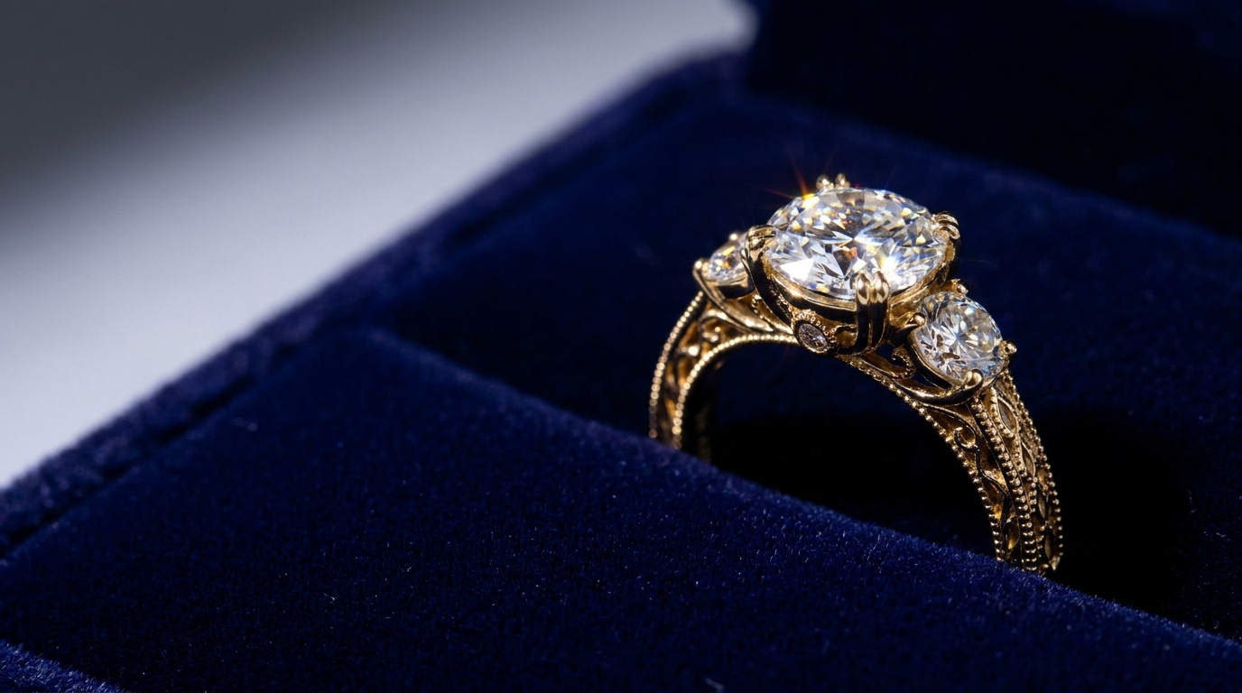 Solid Gold Moissanite Engageme