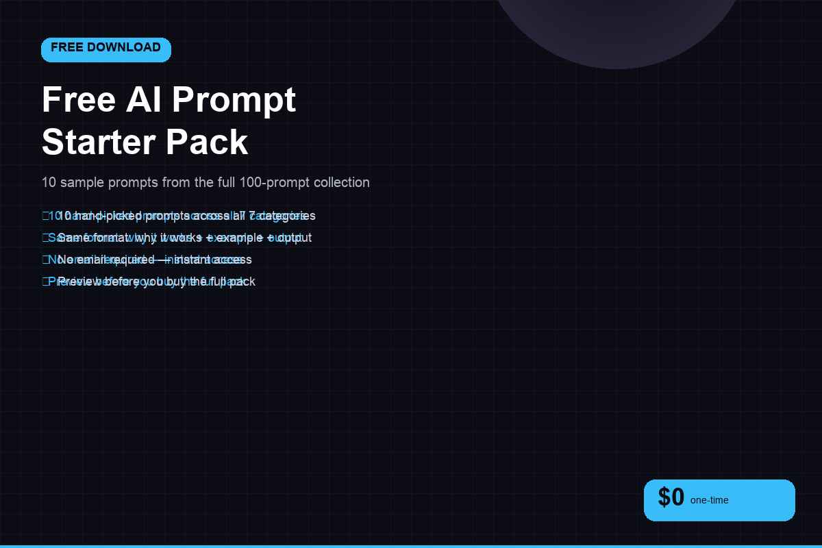 Free AI Prompt Starter Pack