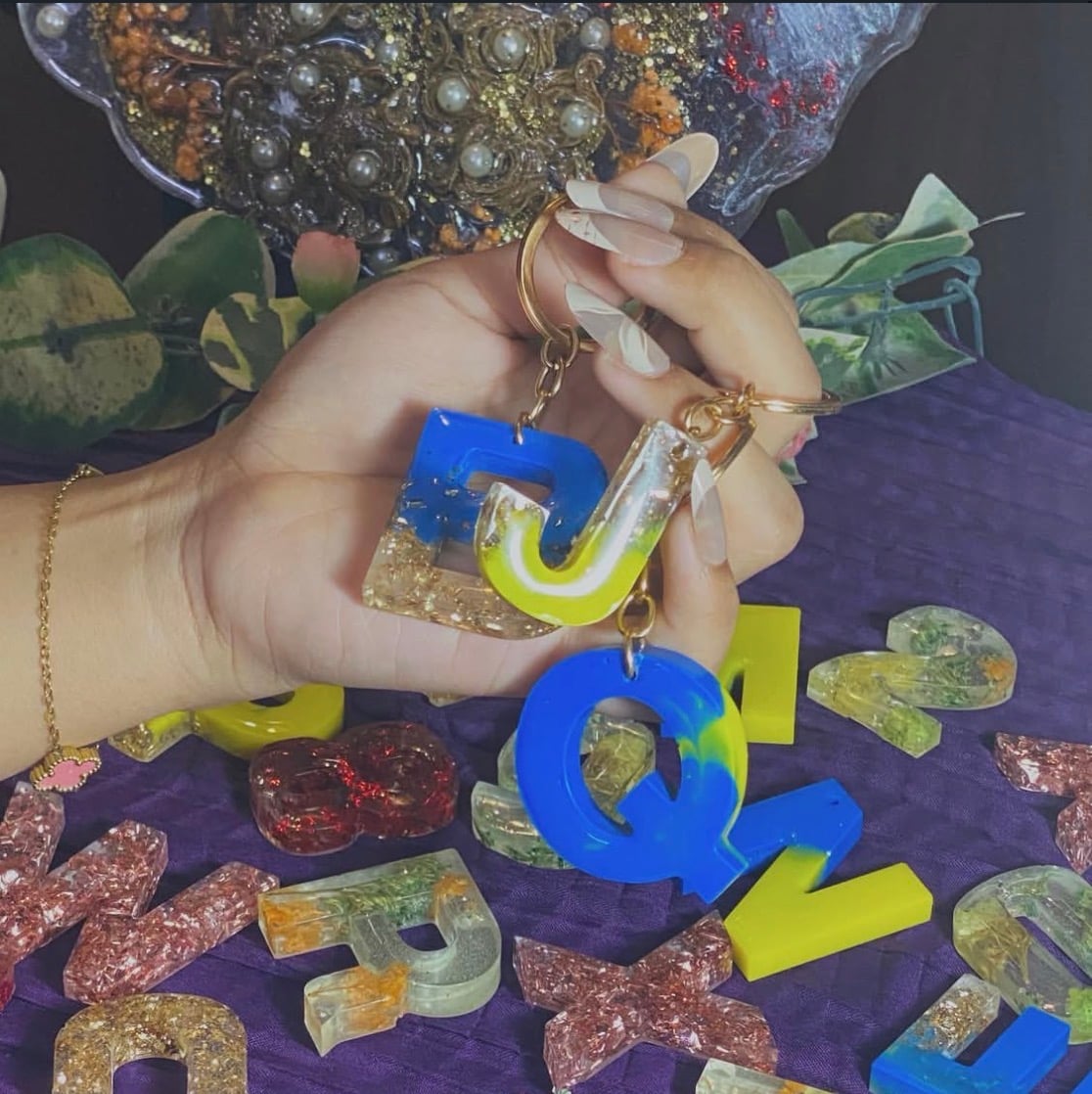 Resin Letter Keychain
