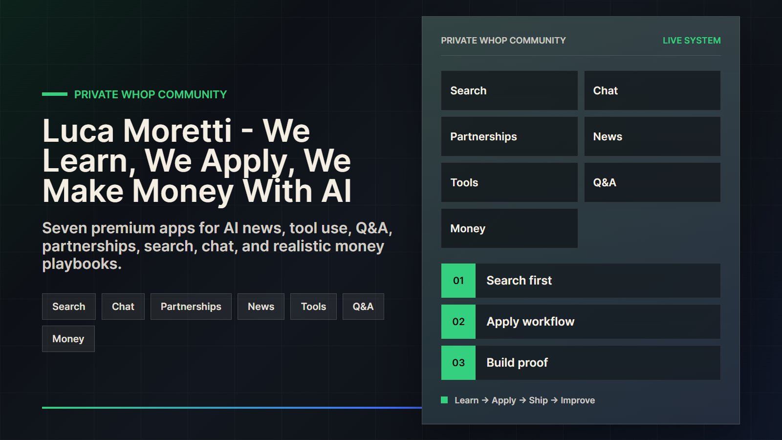 Luca Moretti - We Learn, We Apply, We Make Money With AI