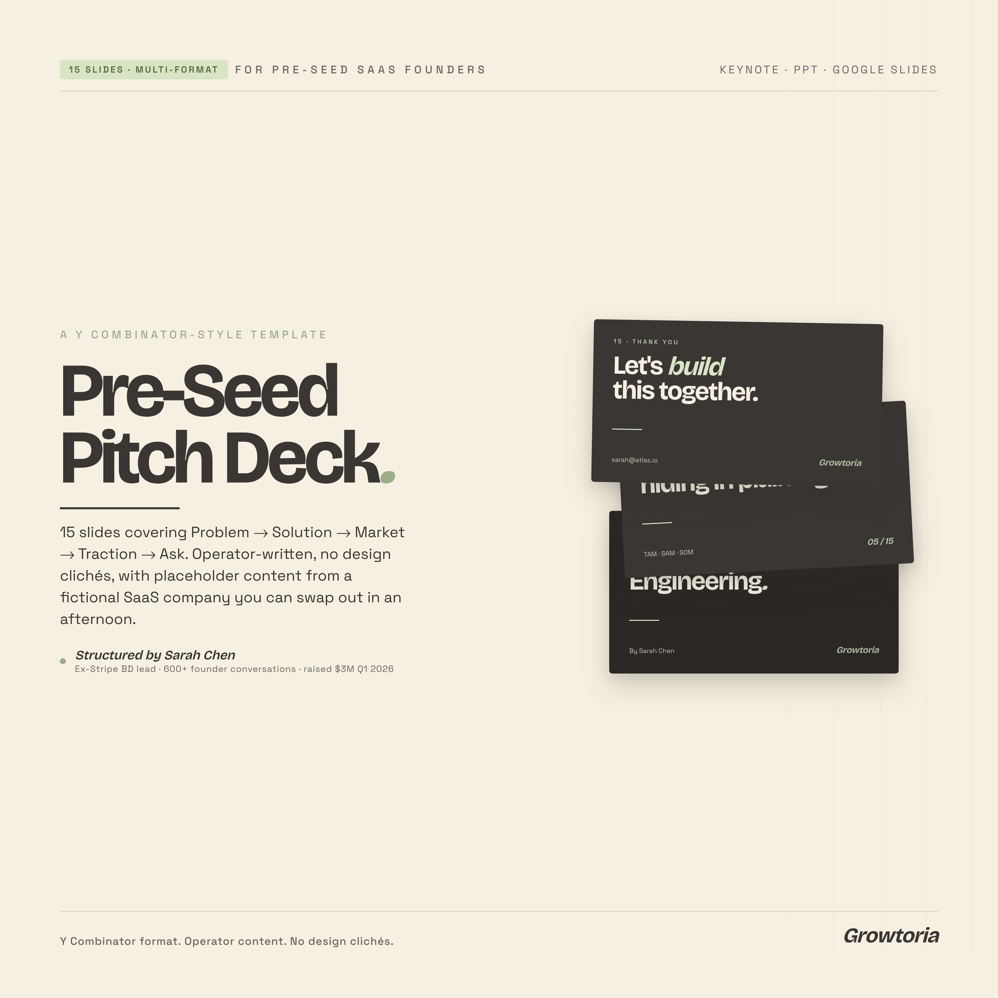 Pre-Seed Fundraise Kit — Deck, Model, Cap Table & More